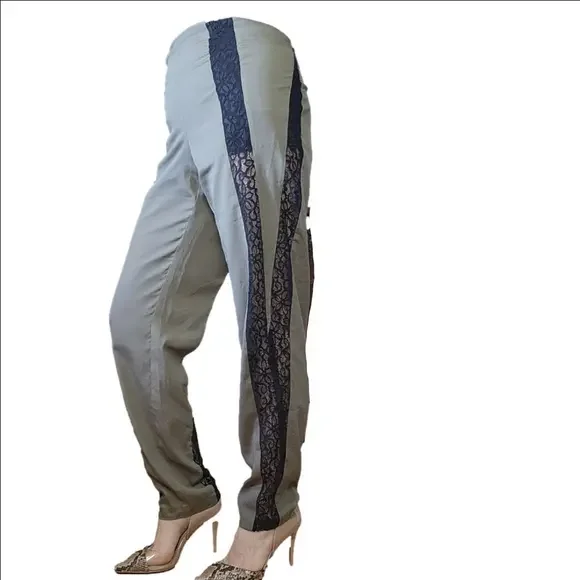 Dress pants Going out Joggers Green color Lace tapered leg BEBE  NWT - Picture 2 of 16